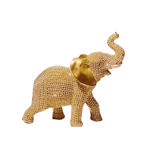 Escultura de Elefante Dourado