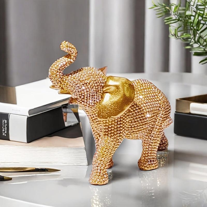 Escultura de Elefante Dourado