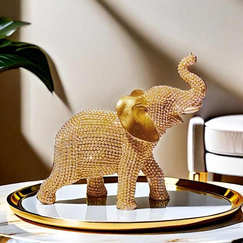 Escultura de Elefante Dourado