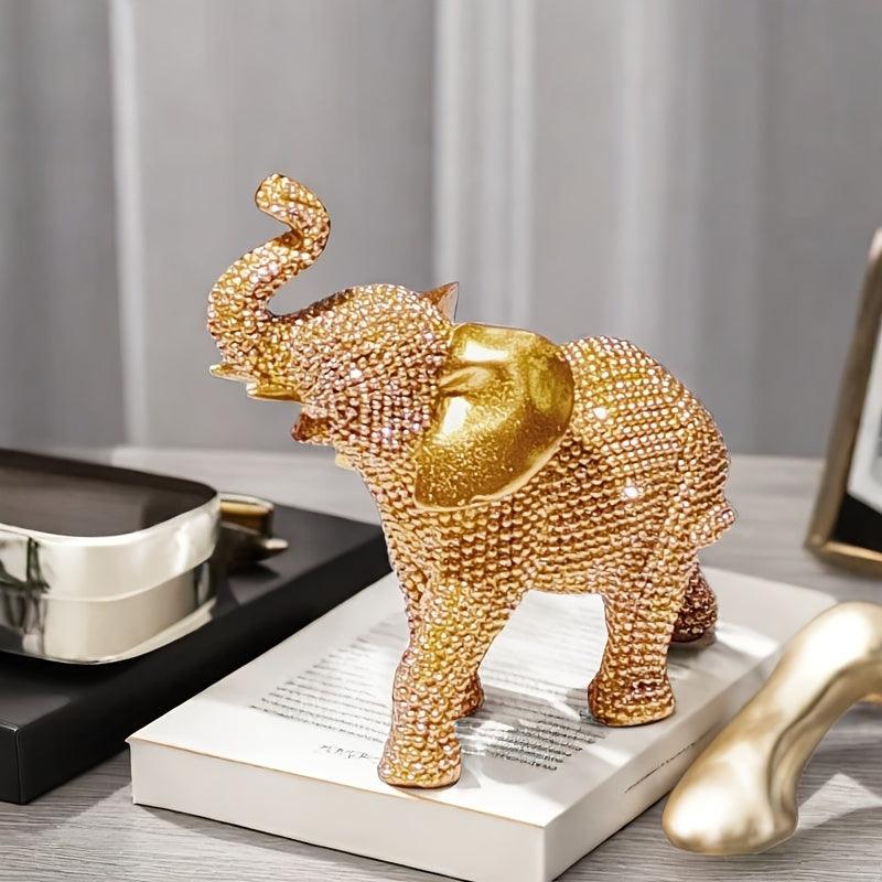 Escultura de Elefante Dourado