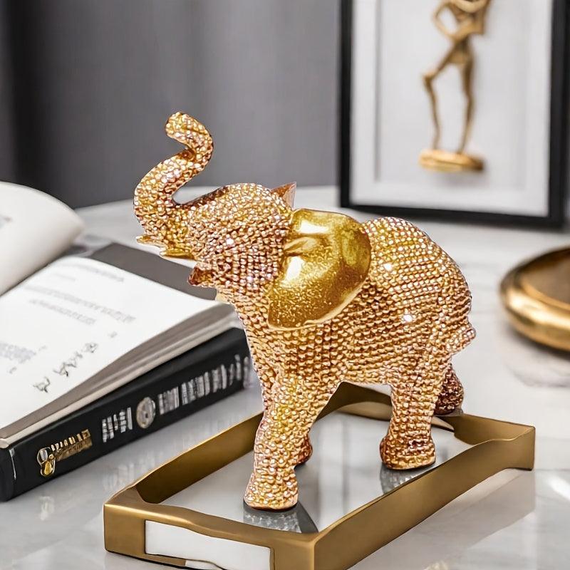 Escultura de Elefante Dourado