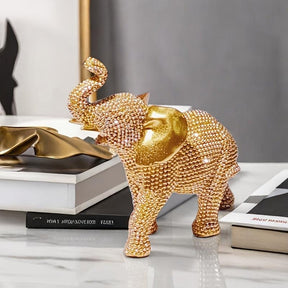 Escultura de Elefante Dourado