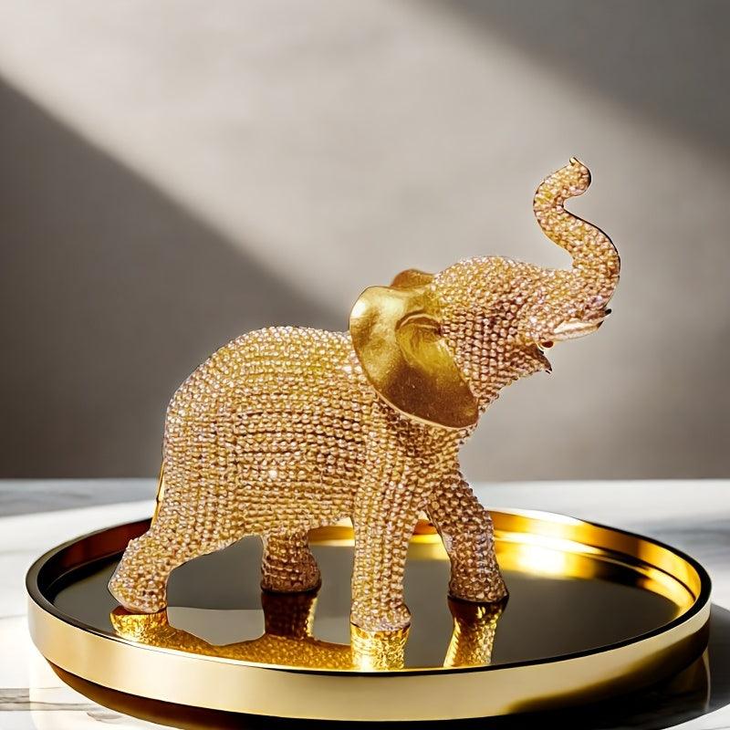 Escultura de Elefante Dourado